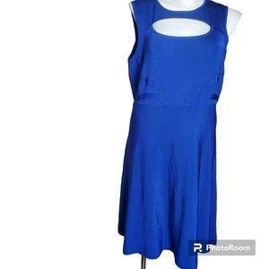 LANE BRYANT 18/20 women's cobalt blue cut out sweater dress rear